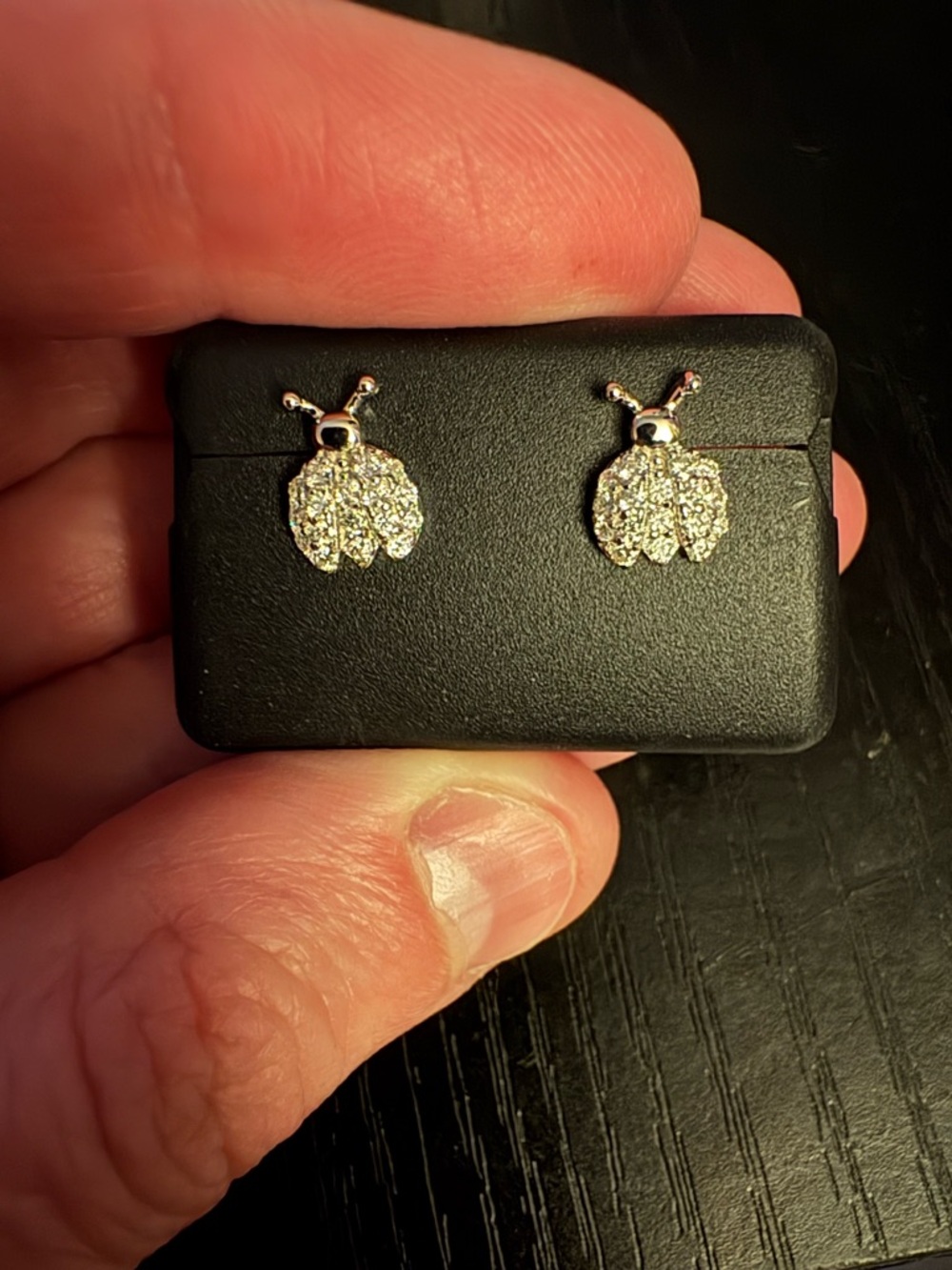 Ladybug 925 silver and moissanite Stud Earrings